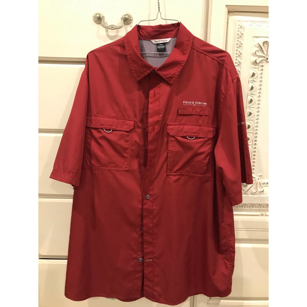 Field & Stream Red/Burgandy Color Smart Cool Shirt Sz L Men's NWOT